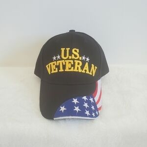 U.S. Veteran American Flag Stars And Stripes Baseball Hat Cap NWOT
